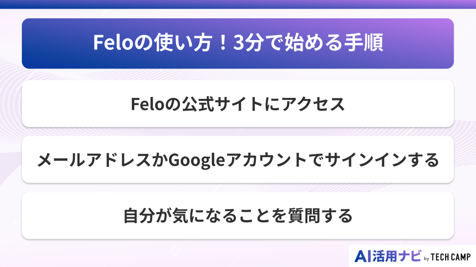 Feloの使い方!3分で始める手順