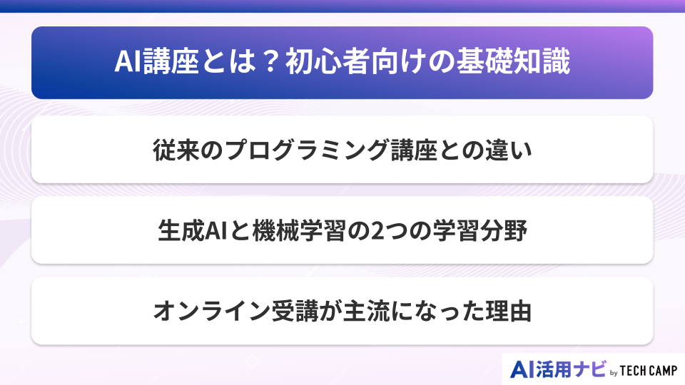 AI講座とは？初心者向けの基礎知識