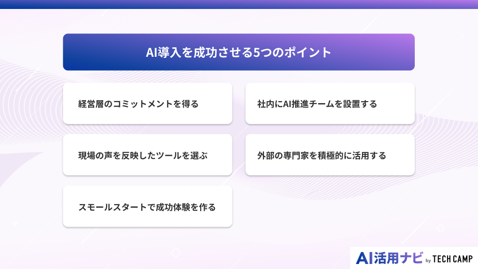 AI導入を成功させる5つのポイント