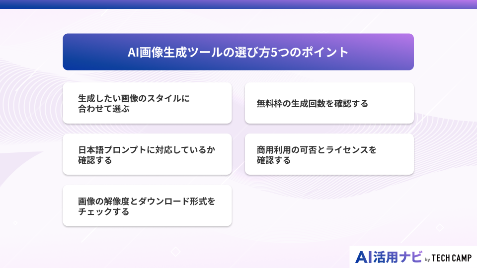 AI画像生成ツールの選び方5つのポイント