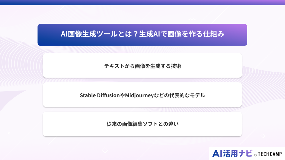 AI画像生成ツールとは？生成AIで画像を作る仕組み