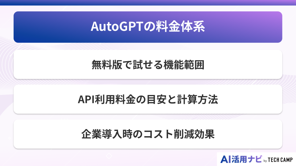 AutoGPTの料金体系