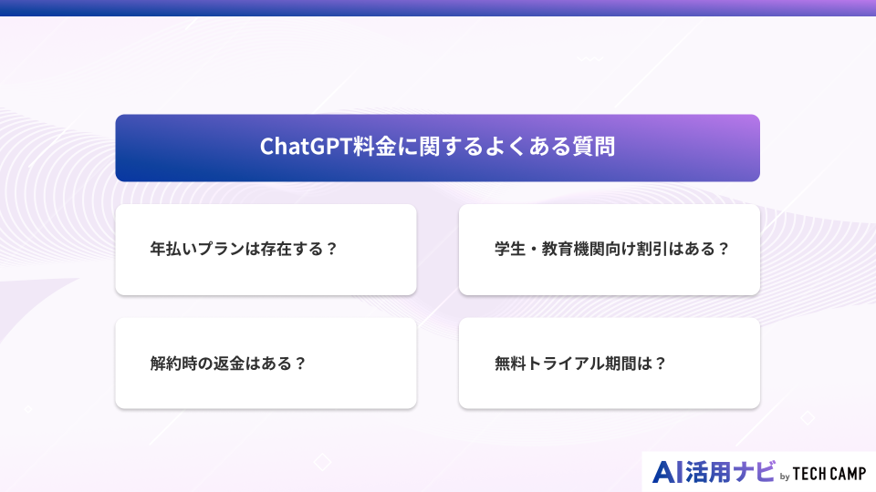 ChatGPT料金に関するよくある質問