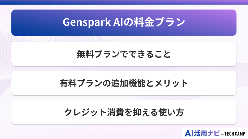 Genspark AIの料金プラン