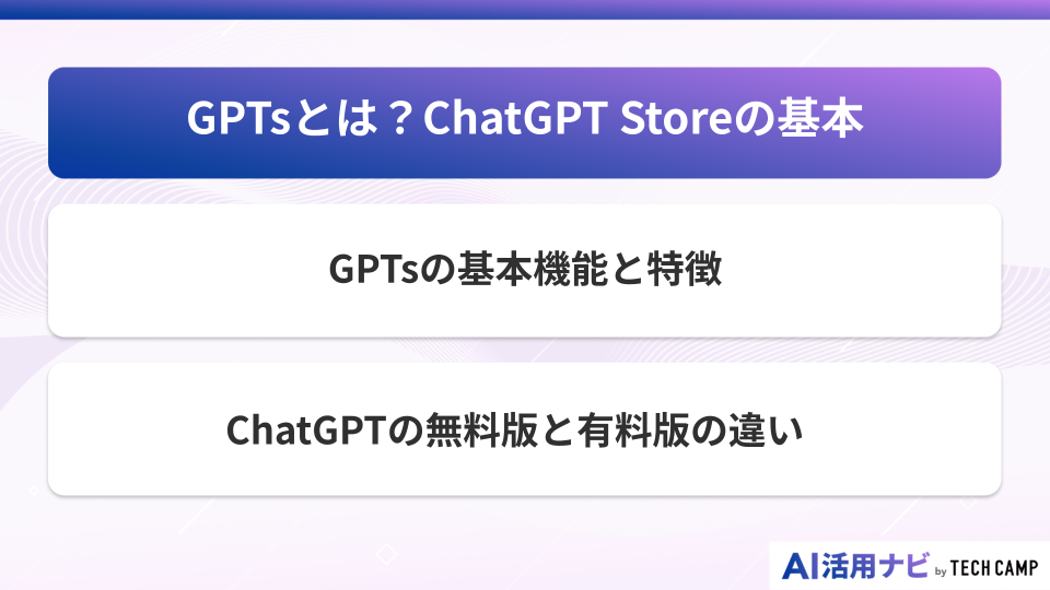 GPTsとは？ChatGPT Storeの基本