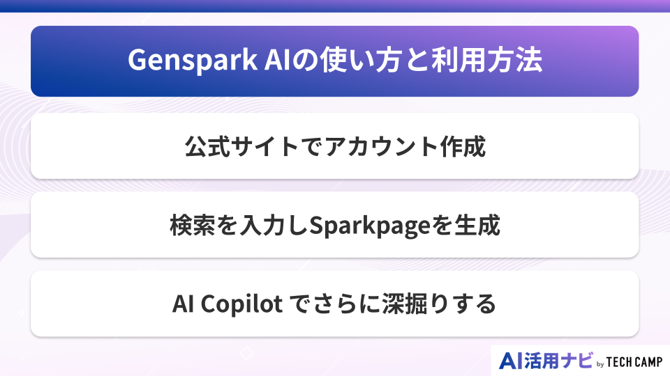 Genspark AIの使い方と利用方法