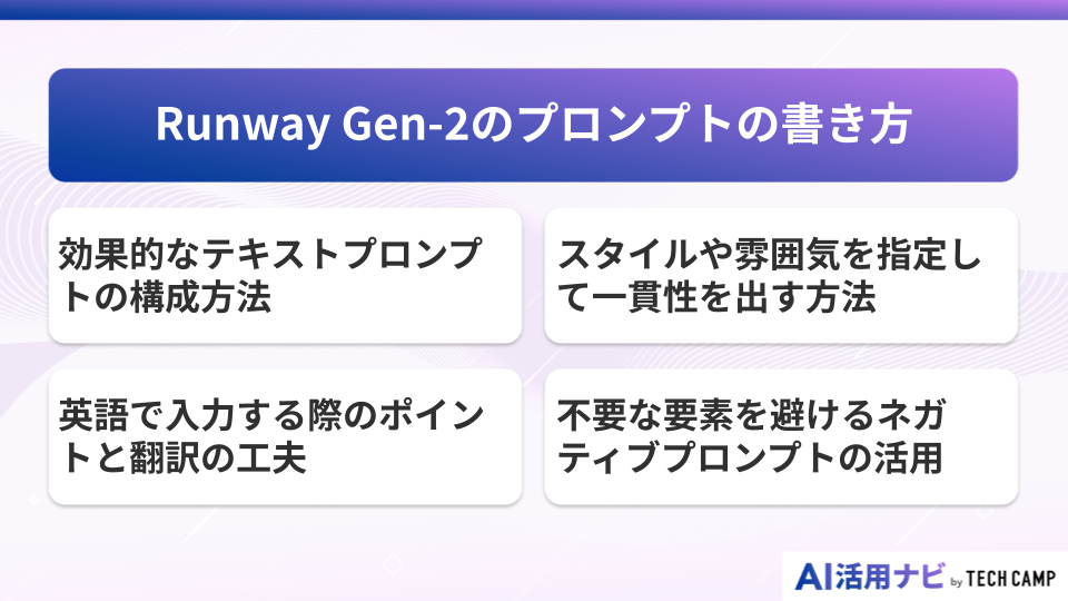 Runway Gen-2のプロンプトの書き方