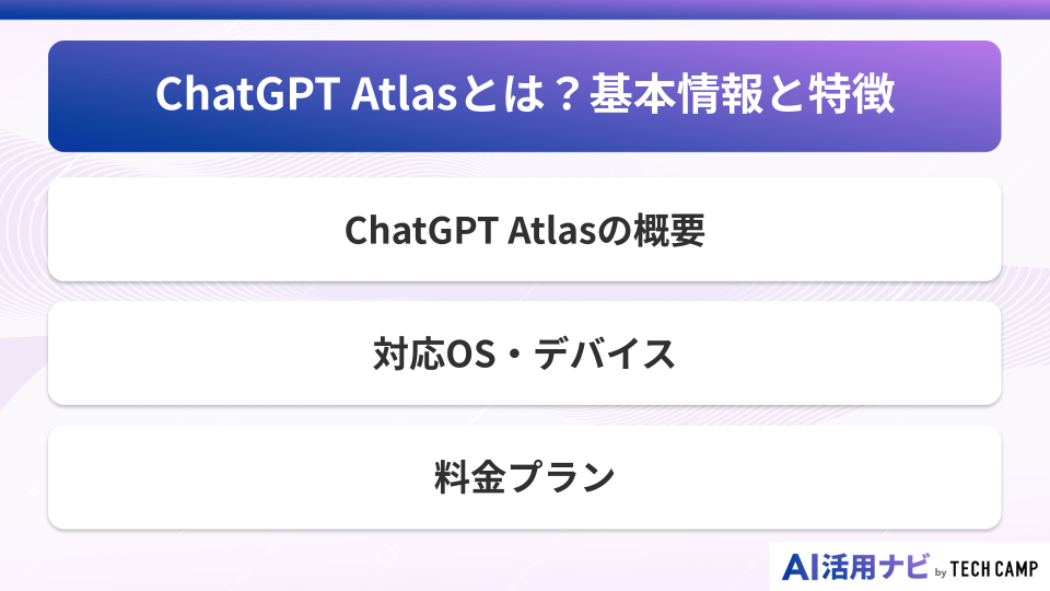 ChatGPT Atlasとは？基本情報と特徴