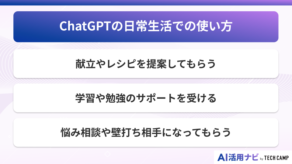 ChatGPTの日常生活での使い方