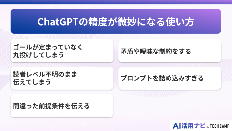 ChatGPTの精度が微妙になる使い方