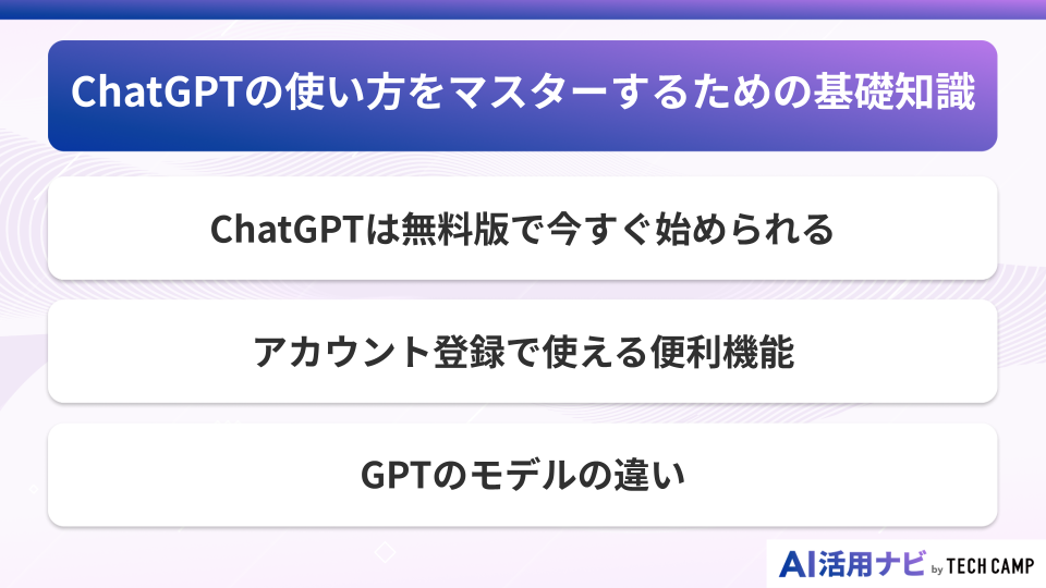 ChatGPTの使い方をマスターするための基礎知識