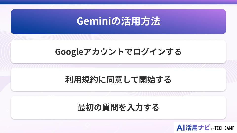 Geminiの活用方法