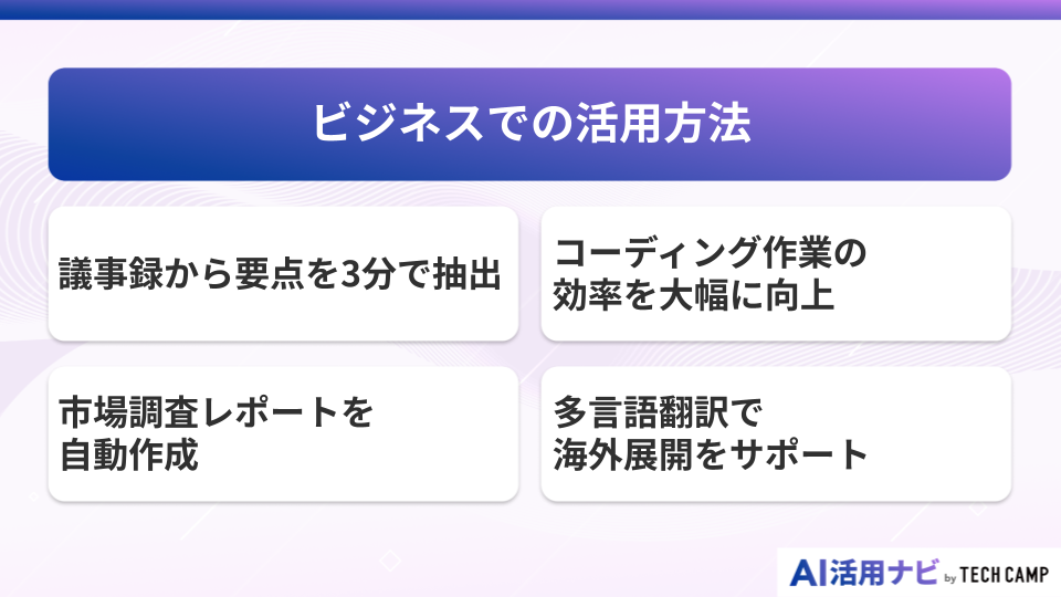 ビジネスでの活用方法