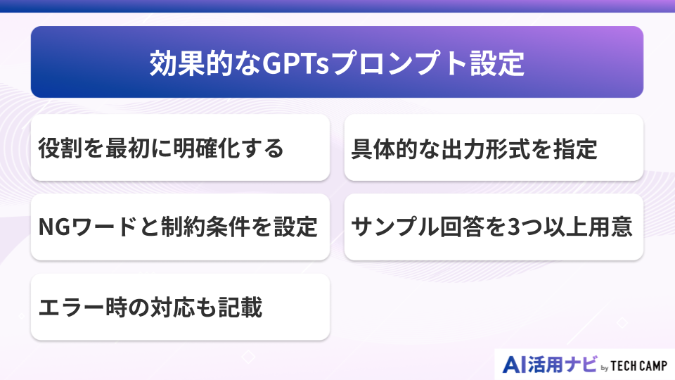 効果的なGPTsプロンプト設定