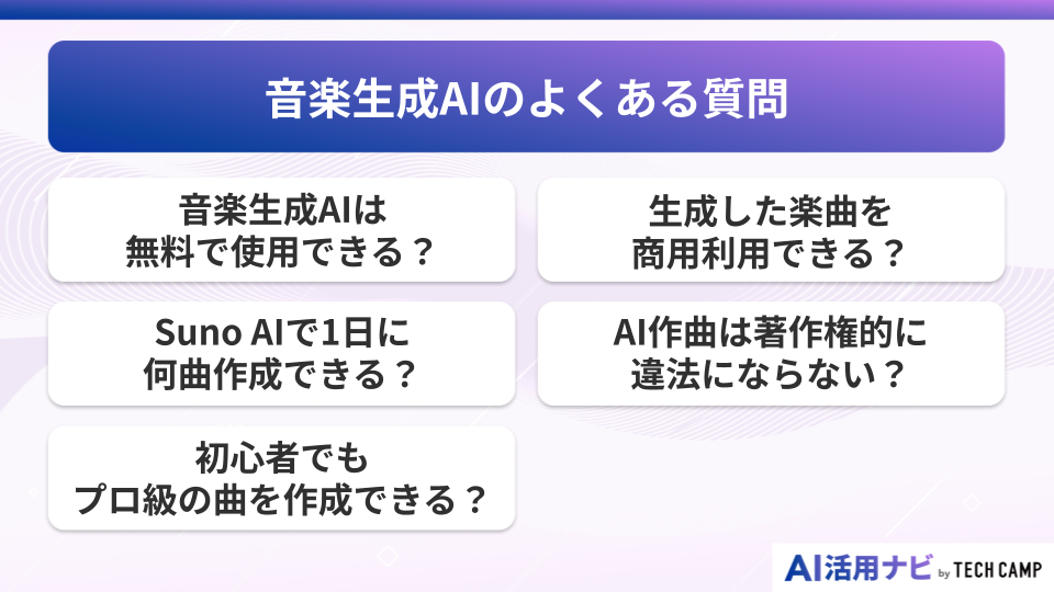 音楽生成AIのよくある質問