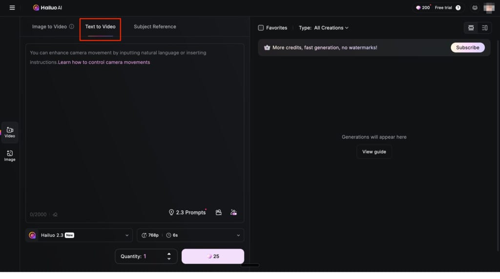 Hailuo AI-text-to-image