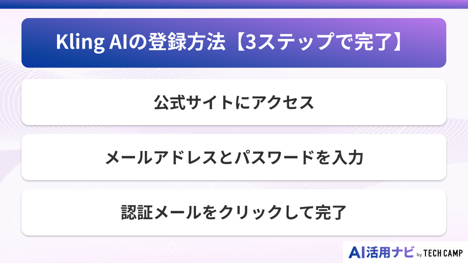 Kling AIの登録方法【3ステップで完了】
