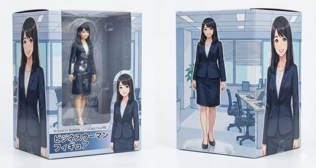 透明ケース入り"パッケージモデル化"するプロンプト