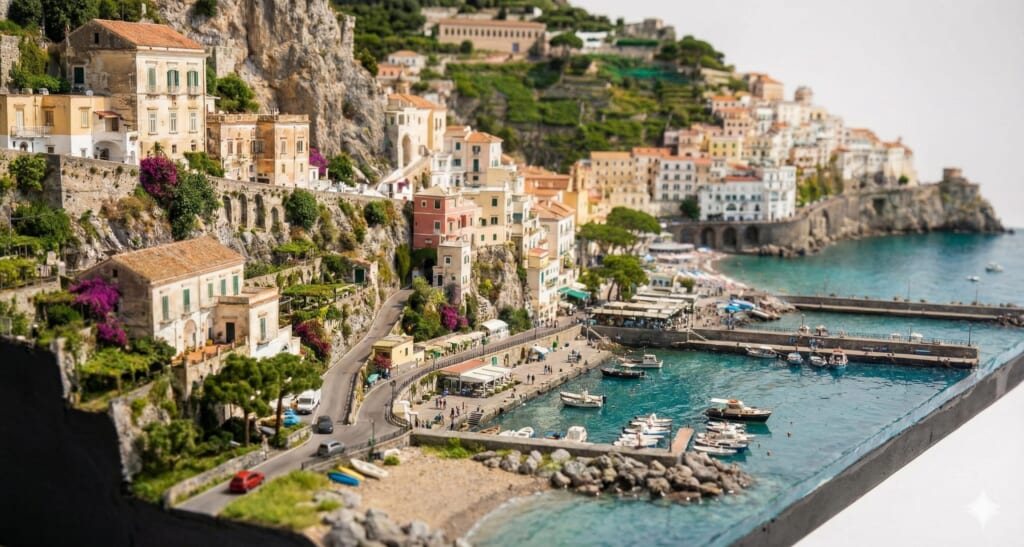 風景・建物をミニチュア化するプロンプト