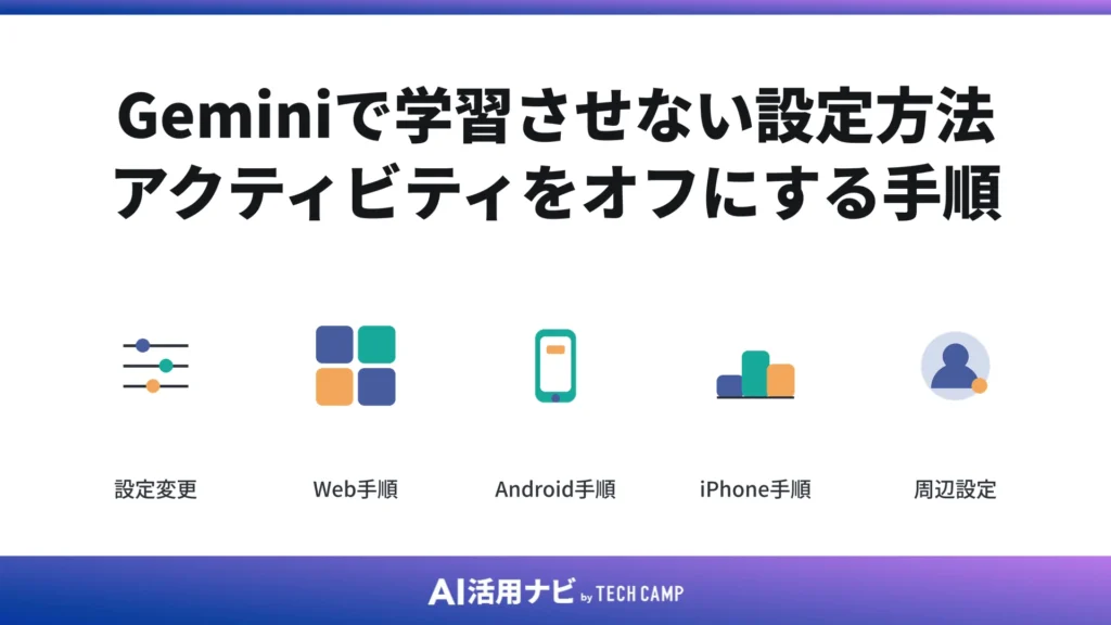 Geminiで学習させない設定方法|アクティビティをオフにする手順