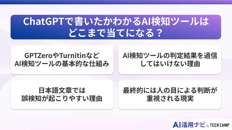 ChatGPTで書いたかわかるAI検知ツールはどこまで当てになる？