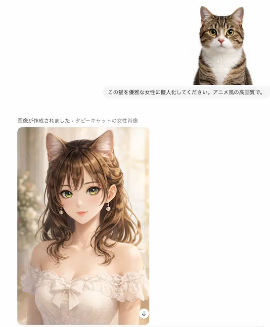 アニメ風キャラクターとして擬人化するプロンプト