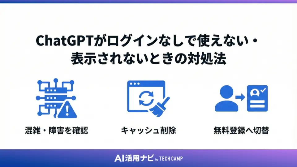 ChatGPTがログインなしで使えない・表示されないときの対処法