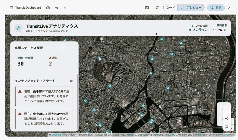 リアルタイムデータを用いたウェブアプリケーション