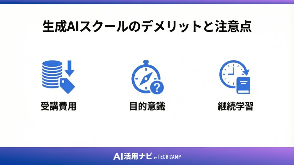 生成AIスクールのデメリットと注意点
