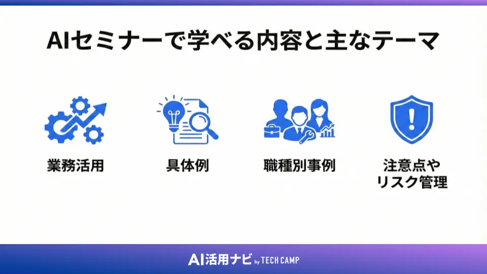 AIセミナーで学べる内容と主なテーマ