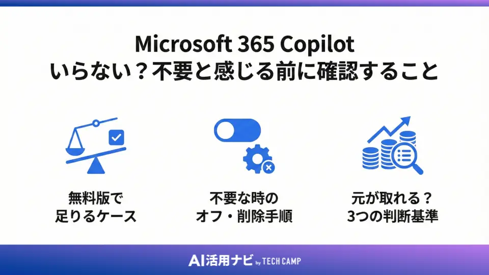 Microsoft 365 Copilot いらない？不要と感じる前に確認すること