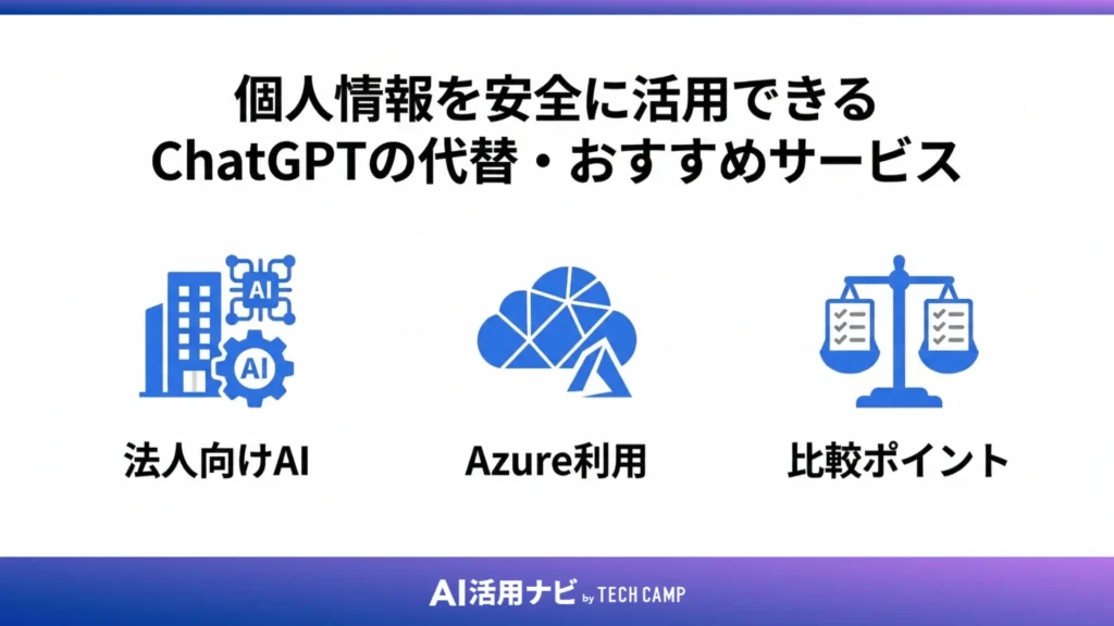 個人情報を安全に活用できるChatGPTの代替・おすすめサービス