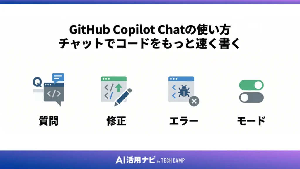 GitHub Copilot Chatの使い方｜チャットでコードをもっと速く書く