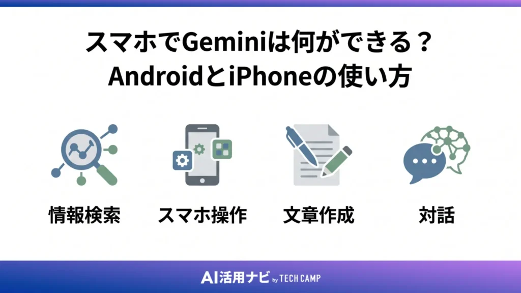スマホでGeminiは何ができる？AndroidとiPhoneの使い方