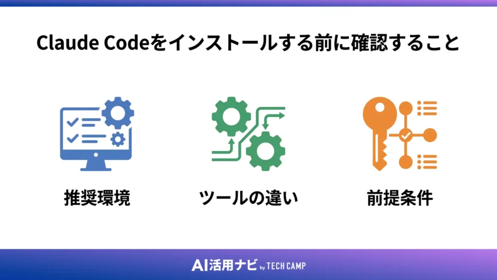 Claude Codeをインストールする前に確認すること