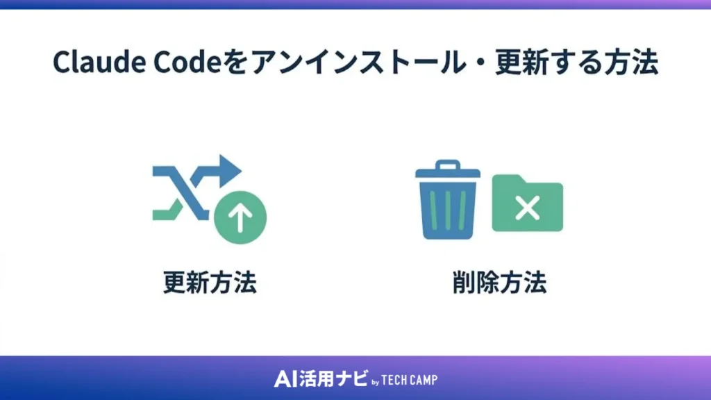 Claude Codeをアンインストール・更新する方法