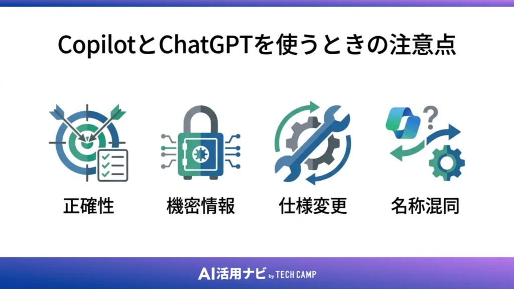 CopilotとChatGPTを使うときの注意点