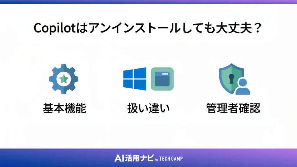 Copilotはアンインストールしても大丈夫?