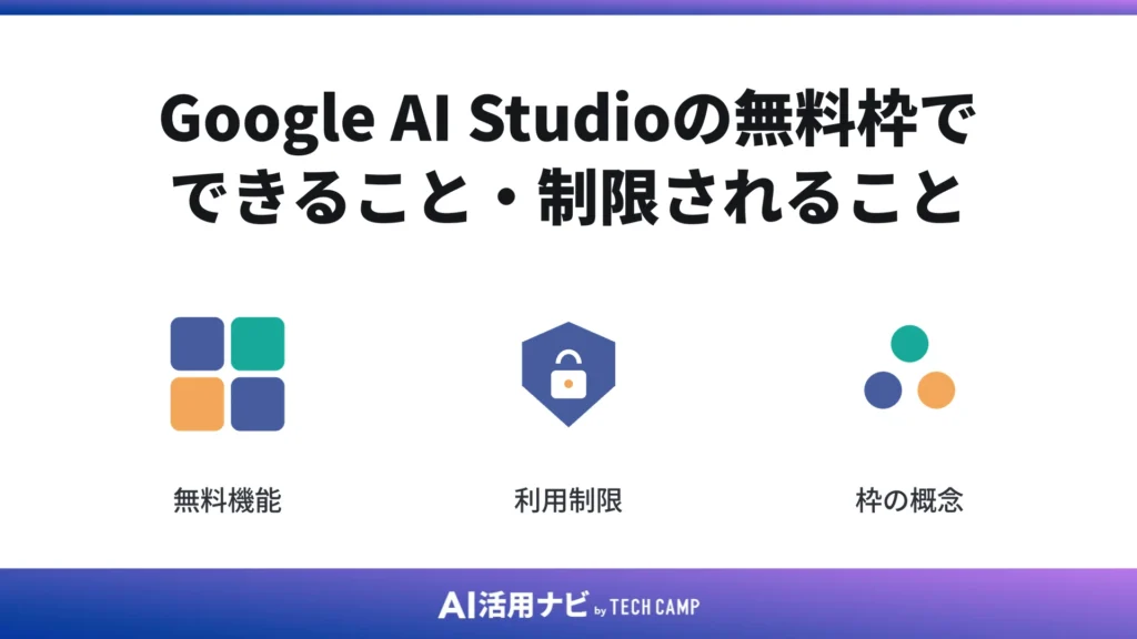 Google AI Studioの無料枠でできること・制限されること