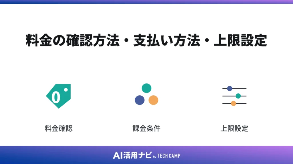 料金の確認方法・支払い方法・上限設定
