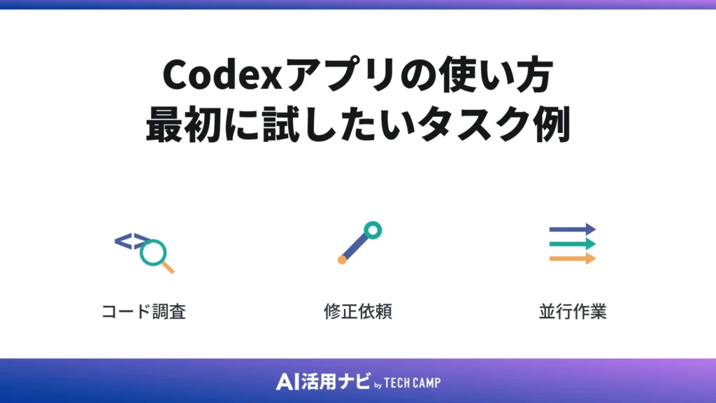 Codexアプリの使い方｜最初に試したいタスク例