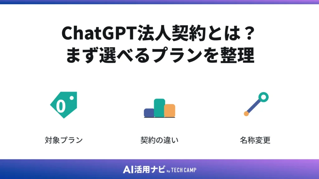 ChatGPT法人契約とは?まず選べるプランを整理