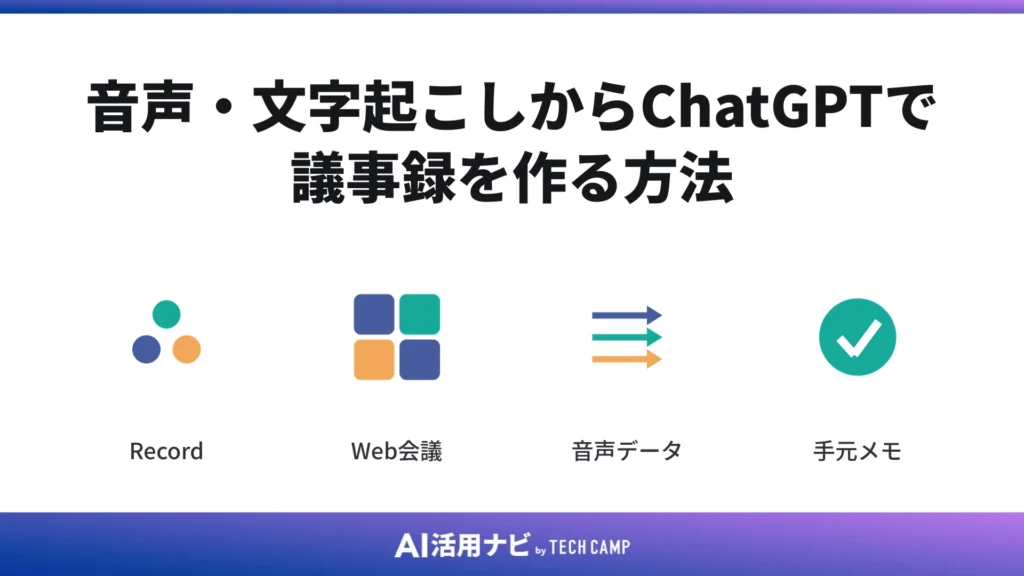 音声・文字起こしからChatGPTで議事録を作る方法