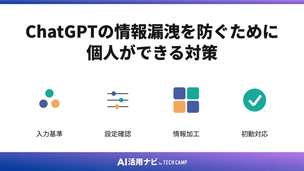 ChatGPTの情報漏洩を防ぐために個人ができる対策