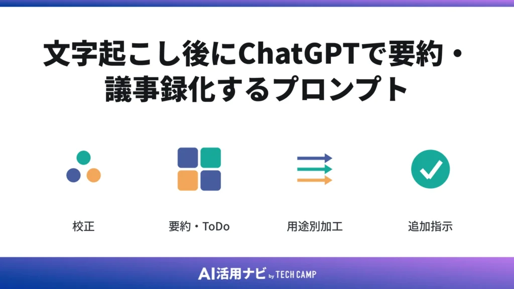 文字起こし後にChatGPTで要約・議事録化するプロンプト