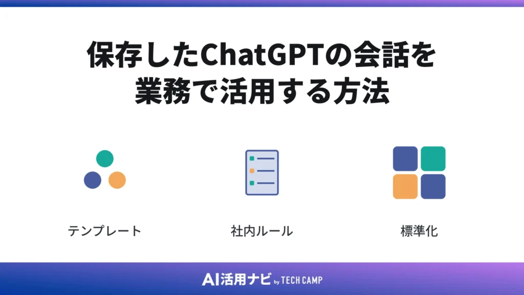 保存したChatGPTの会話を業務で活用する方法