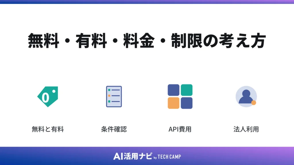無料・有料・料金・制限の考え方
