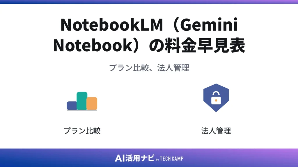 NotebookLM（Gemini Notebook）の料金早見表