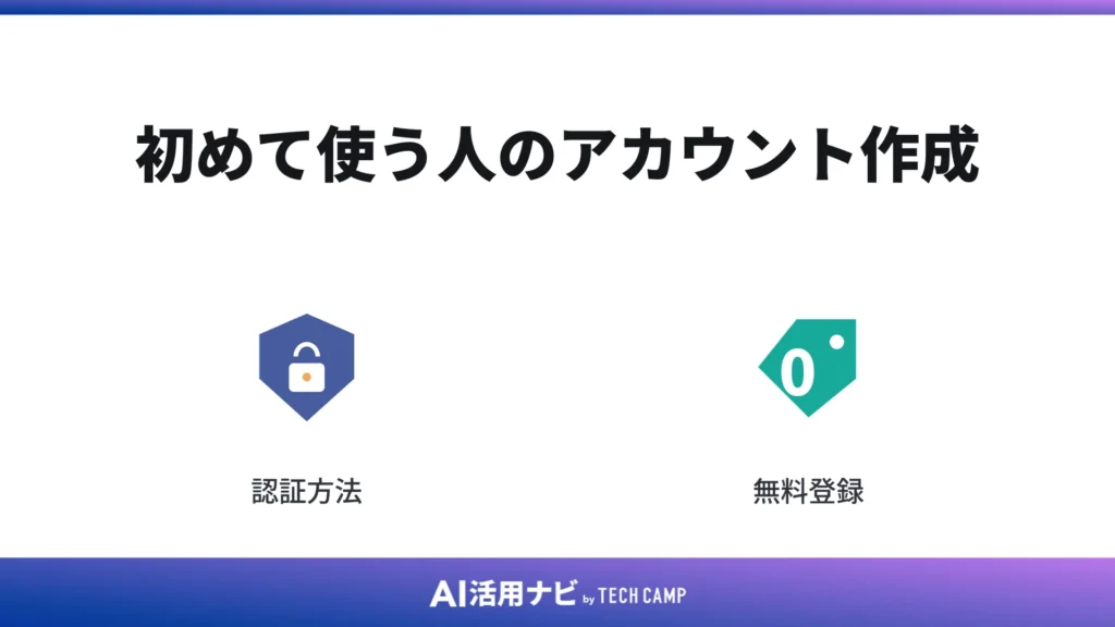 初めて使う人のアカウント作成