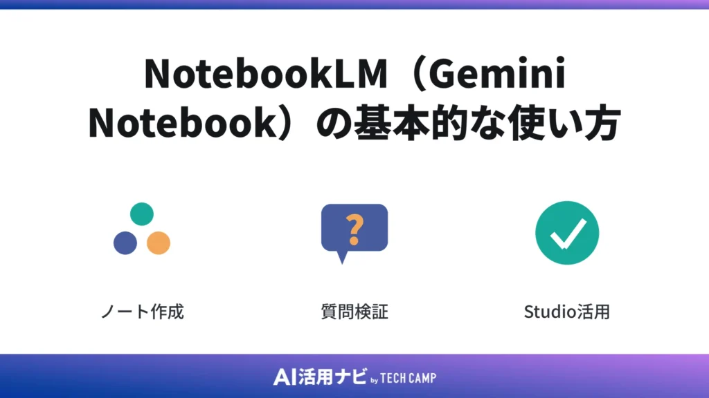 NotebookLM(Gemini Notebook)の基本的な使い方